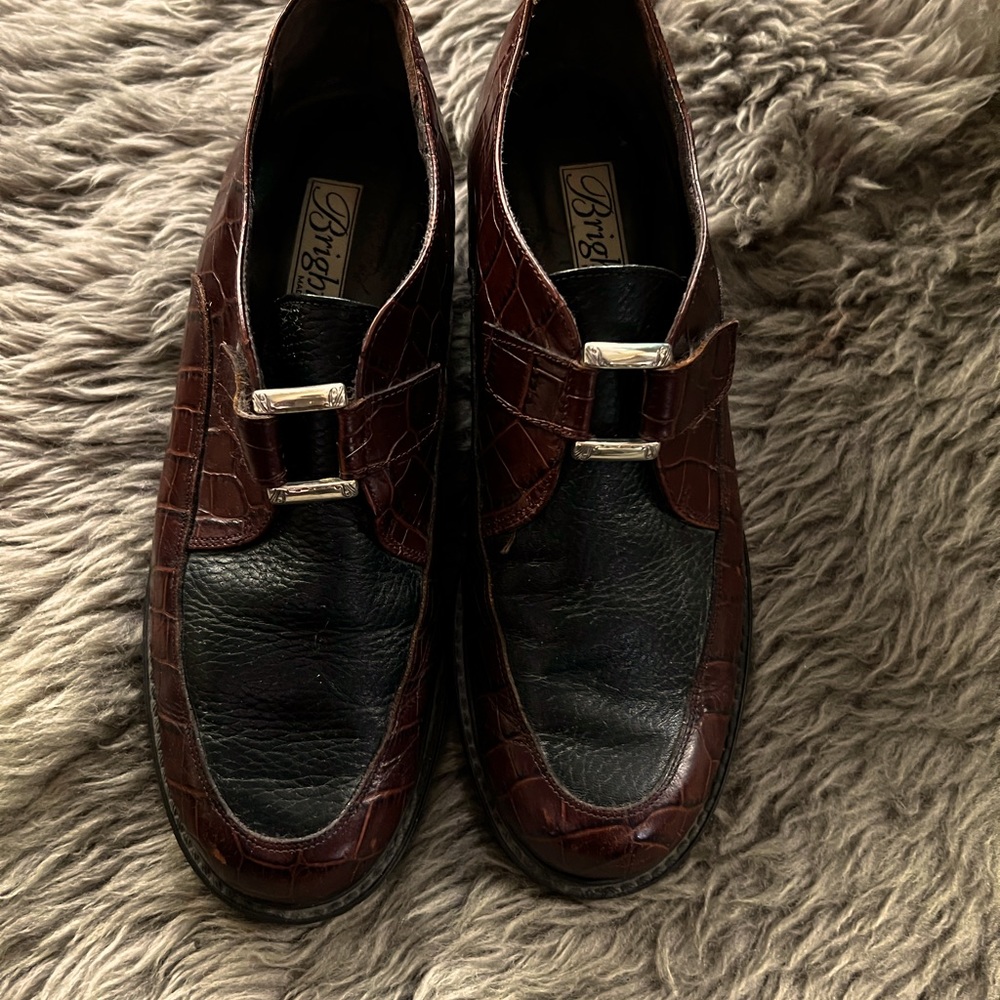 Stunning Sz 9Brighton Kannah (MCL0985) loafers, brown and black leather.